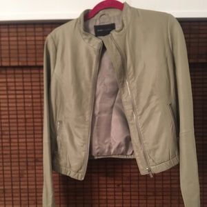 BCBG MaxAzria tan/cream leather jacket, xs